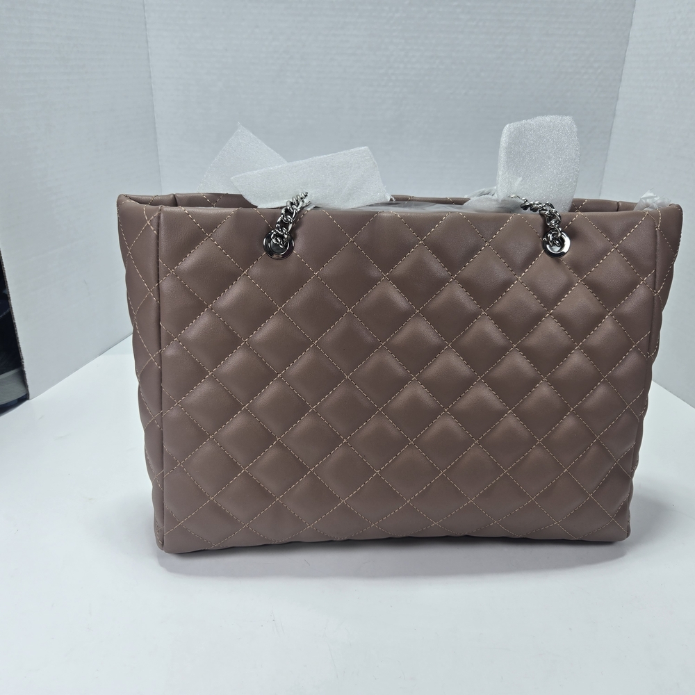 Nine West Loew Convertible Crossbody Quilted Sable Tan Brown Shoulder Bag - Picture 3 of 10